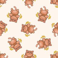 cat cartoon seamless pattern background N16