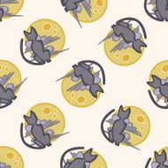 cat cartoon seamless pattern background N19