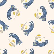 cat cartoon seamless pattern background N21