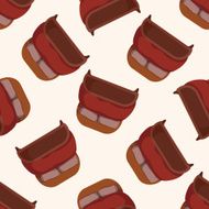 bed cartoon seamless pattern background N2