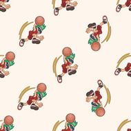 basketball player cartoon seamless pattern background