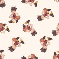 basketball player cartoon seamless pattern background N9