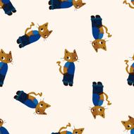 cat cartoon seamless pattern background N23