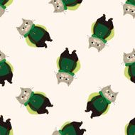 cat cartoon seamless pattern background N24