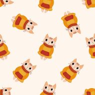 cat cartoon seamless pattern background N25