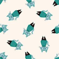 cat cartoon seamless pattern background N26