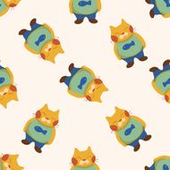 cat cartoon seamless pattern background N29