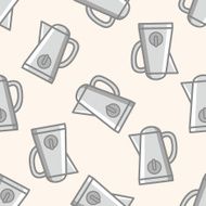 Home appliances theme ectric thermos cartoon seamless pattern background N6