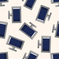 Home appliances theme tv cartoon seamless pattern background N10