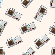 Home appliances theme coffee machine cartoon seamless pattern background N2