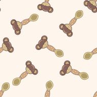 baby spoon and fork cartoon seamless pattern background N2