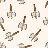 weapon axe cartoon seamless pattern background