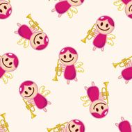 angel cartoon seamless pattern background N46
