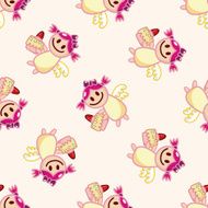 angel cartoon seamless pattern background N52