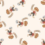 pirate cartoon seamless pattern background N38