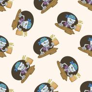 pirate cartoon seamless pattern background N39