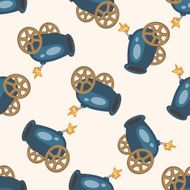 cannon cartoon seamless pattern background N4