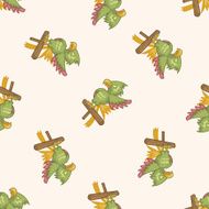pirate parrot cartoon seamless pattern background N2