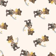 pirate cartoon seamless pattern background N40
