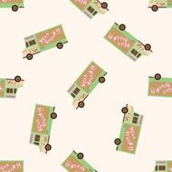 truck cartoon seamless pattern background N36