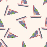 Transportation boat cartoon seamless pattern background N48