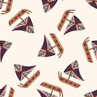 Transportation boat cartoon seamless pattern background N49