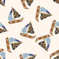 Transportation boat cartoon seamless pattern background N52