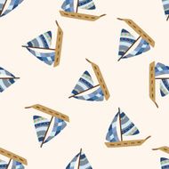 Transportation boat cartoon seamless pattern background N53