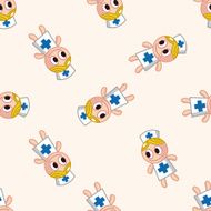 nurse cartoon seamless pattern background N12