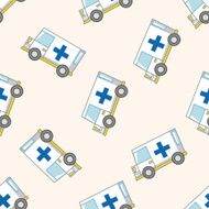 transportation ambulance cartoon seamless pattern background N2