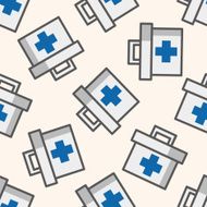 Medicine box cartoon seamless pattern background N2