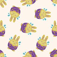 easter rabbit cartoon seamless pattern background N22