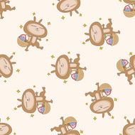 easter rabbit cartoon seamless pattern background N23