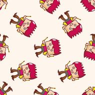 band member drummer cartoon seamless pattern background N5