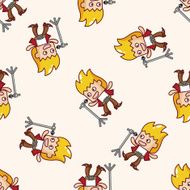 band member singer cartoon seamless pattern background N7