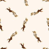 cowboy cartoon seamless pattern background N21