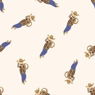 cowboy cartoon seamless pattern background N23