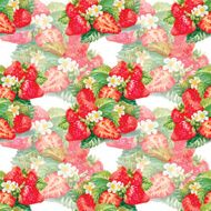 Seamless pattern of watercolor strawberries N6