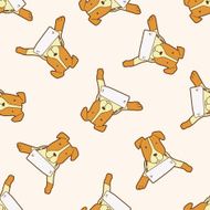 pet dog cartoon seamless pattern background N2