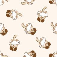 pet dog cartoon seamless pattern background N7