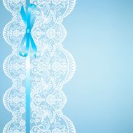 lace on blue background