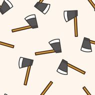 work tool axe cartoon seamless pattern background N2