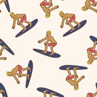 Extreme Sports cartoon seamless pattern background N46