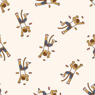 Extreme Sports cartoon seamless pattern background N47