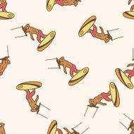 Extreme Sports cartoon seamless pattern background N49