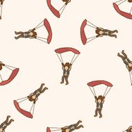 Extreme Sports cartoon seamless pattern background N50