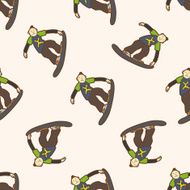 Extreme Sports cartoon seamless pattern background N52