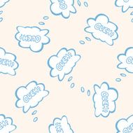 message word ouch cartoon seamless pattern background