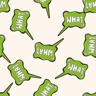 message word what cartoon seamless pattern background
