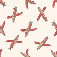 transportation airplane cartoon seamless pattern background N31